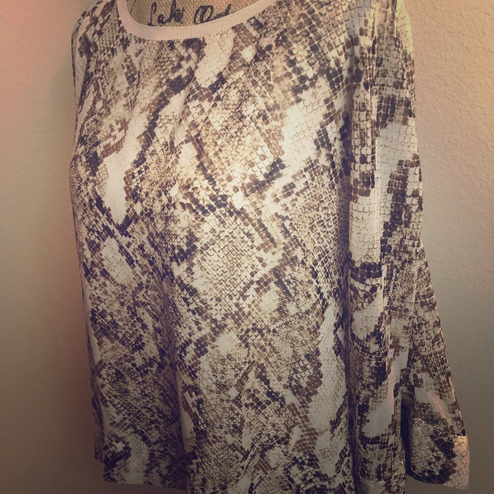 Worthington snake skin print sheer top